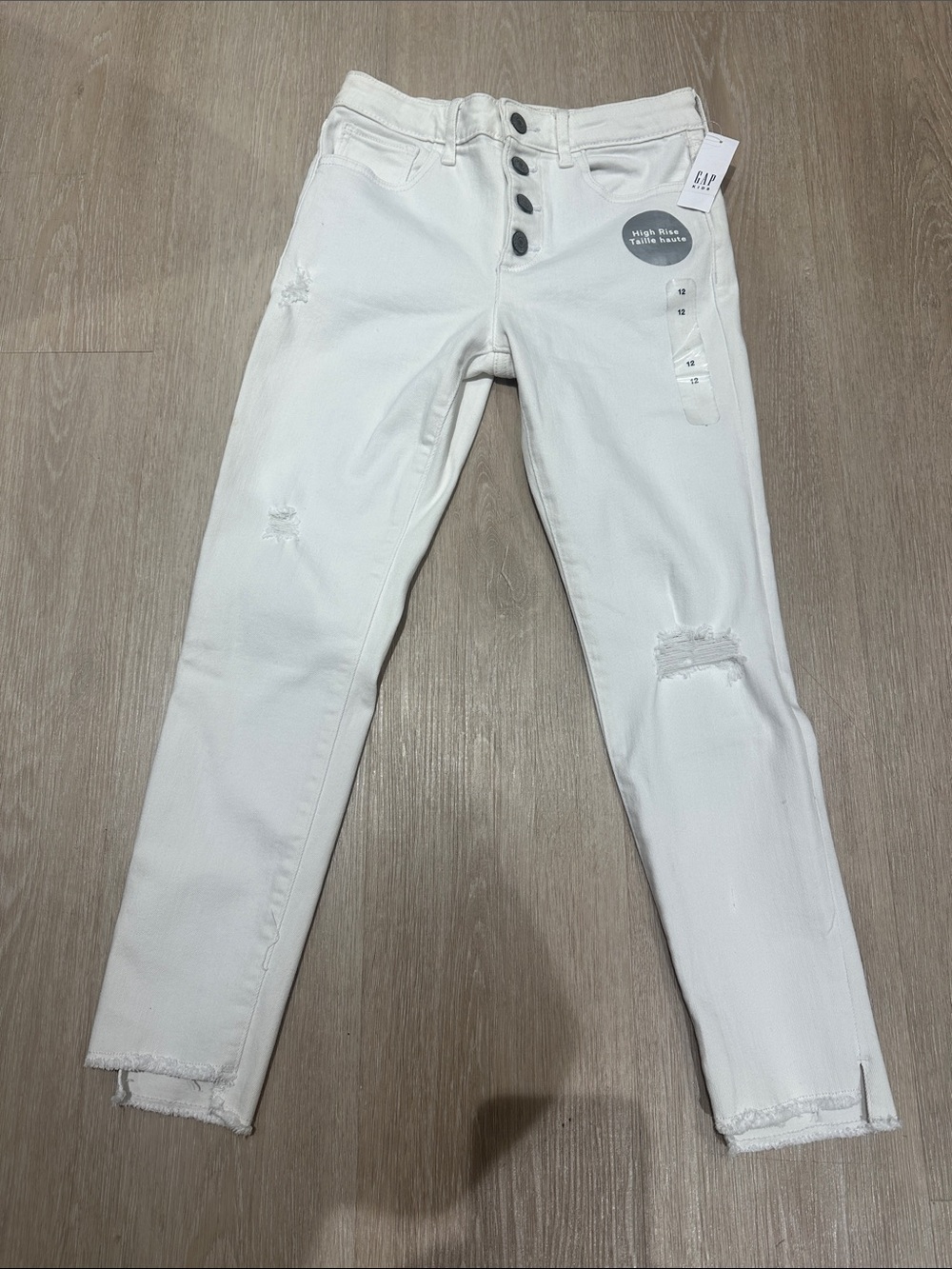 GAP White Stretch High-Rise Ankle Jeggings